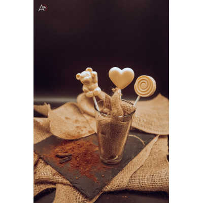 Sucette chocolat blanc
