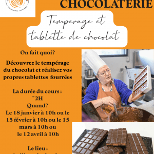 Cours chocolaterie, tablettes fourrées