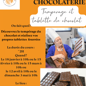 Cours chocolaterie, tablettes fourrées