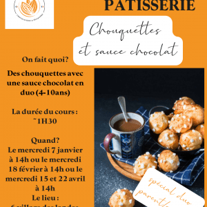 Cours duo chouquettes et sauce chocolat