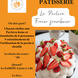 Cours Pavlova fruits rouges + Pochage à la poche à douille 6 juin 14h