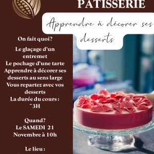 Cours décor et pochage 21 Novembre à 10h